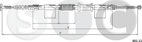 STC T481314 - Тросик, cтояночный тормоз unicars.by