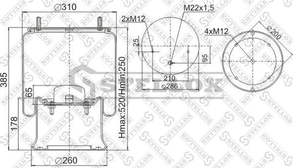 Stellox 90-40231-SX - Кожух пневматической рессоры unicars.by