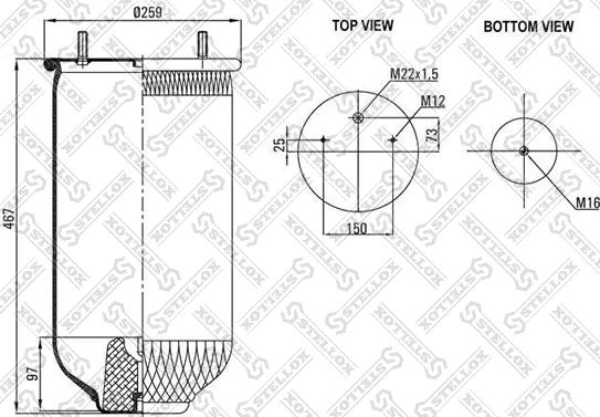 Stellox 90-26190-SX - Кожух пневматической рессоры unicars.by