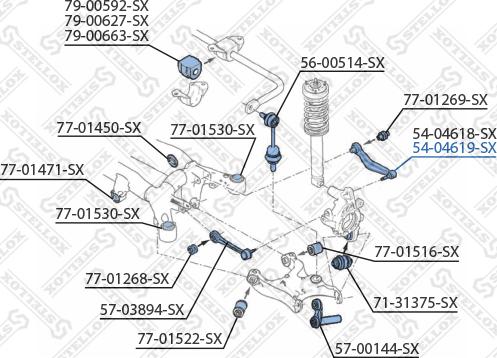 Stellox 54-04619-SX - Рычаг подвески колеса unicars.by