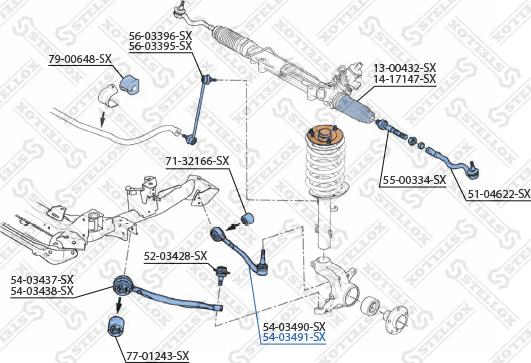 Stellox 54-03491-SX - Рычаг подвески колеса unicars.by