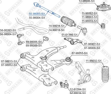 Stellox 55-98003-SX - Осевой шарнир, рулевая тяга unicars.by