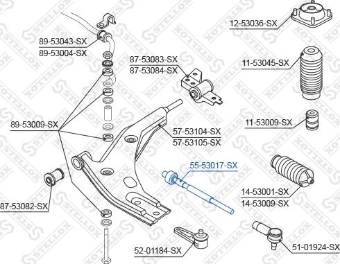 Stellox 55-53017-SX - Осевой шарнир, рулевая тяга unicars.by