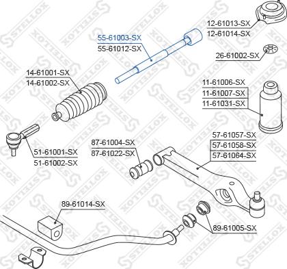 Stellox 55-61003-SX - Осевой шарнир, рулевая тяга unicars.by