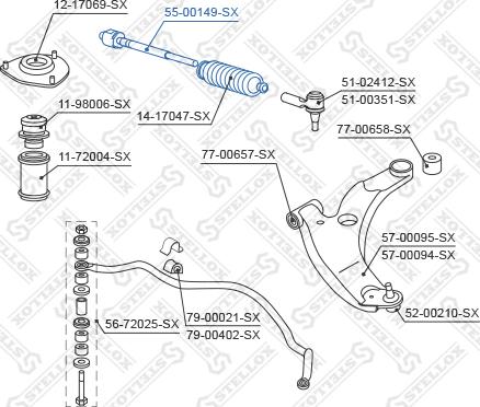 Stellox 55-00149-SX - Осевой шарнир, рулевая тяга unicars.by