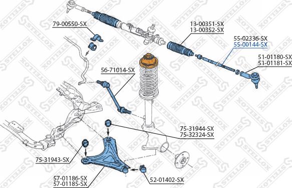 Stellox 55-00144-SX - Осевой шарнир, рулевая тяга unicars.by