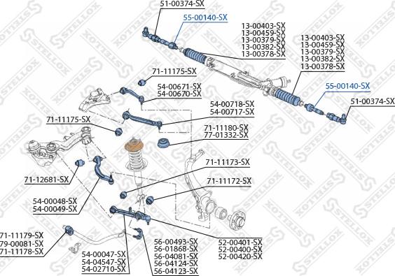 Stellox 55-00140-SX - Осевой шарнир, рулевая тяга unicars.by