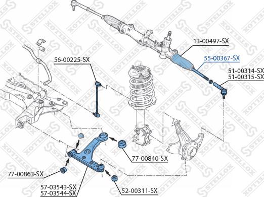 Stellox 55-00367-SX - Осевой шарнир, рулевая тяга unicars.by