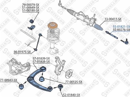 Stellox 55-01821-SX - Осевой шарнир, рулевая тяга unicars.by