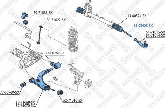 Stellox 55-03408-SX - Осевой шарнир, рулевая тяга unicars.by