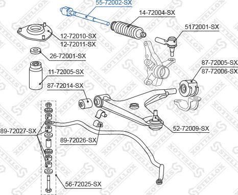 Stellox 55-72002-SX - Осевой шарнир, рулевая тяга unicars.by