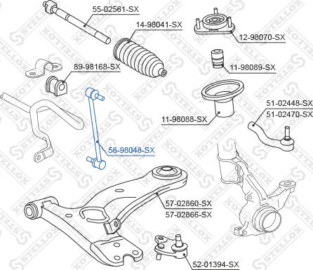 Stellox 56-98048-SX - Тяга / стойка, стабилизатор unicars.by