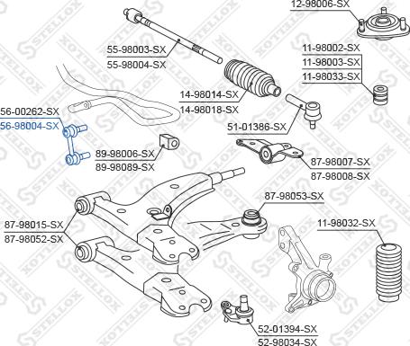 Stellox 56-98004-SX - Тяга / стойка, стабилизатор unicars.by