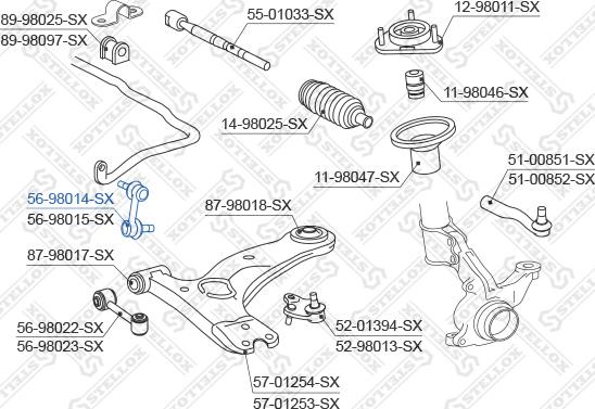 Stellox 56-98014-SX - Тяга / стойка, стабилизатор unicars.by