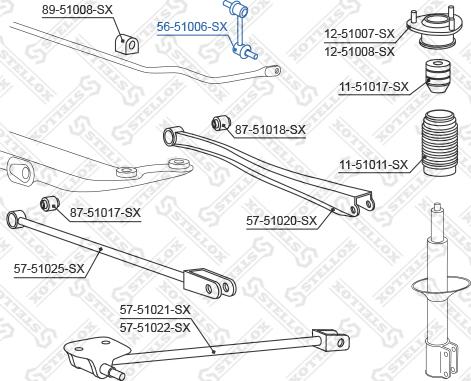 Stellox 56-51006-SX - Тяга / стойка, стабилизатор unicars.by