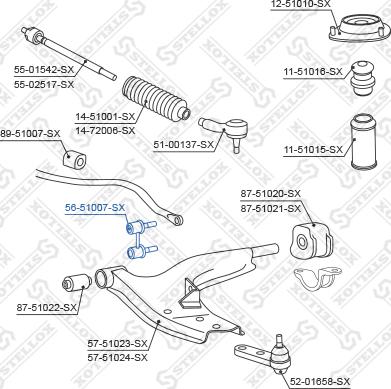 Stellox 56-51007-SX - Тяга / стойка, стабилизатор unicars.by