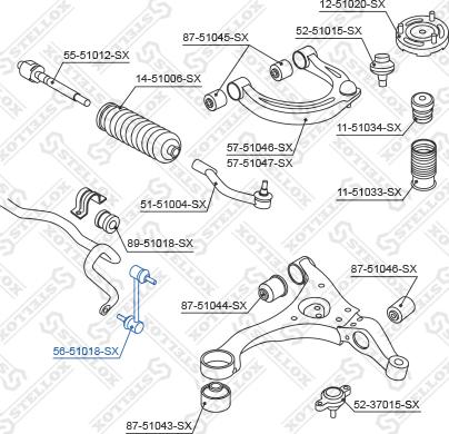 Stellox 56-51018-SX - Тяга / стойка, стабилизатор unicars.by