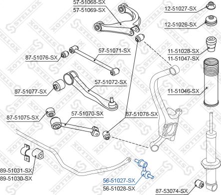 Stellox 56-51027-SX - Тяга / стойка, стабилизатор unicars.by