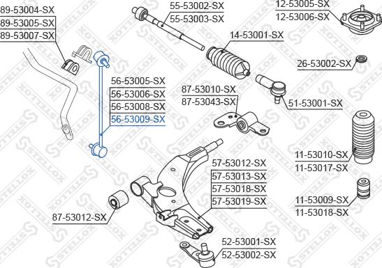 Stellox 56-53009-SX - Тяга / стойка, стабилизатор unicars.by