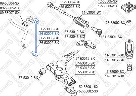 Stellox 56-53006-SX - Тяга / стойка, стабилизатор unicars.by