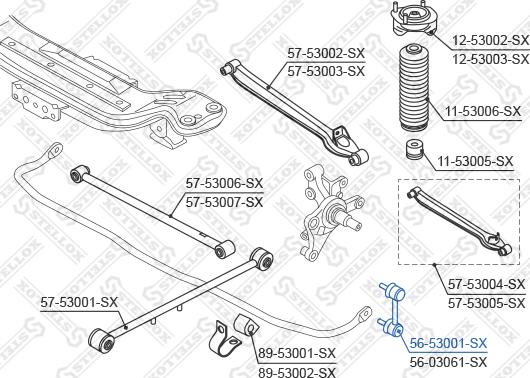 Stellox 56-53001-SX - Тяга / стойка, стабилизатор unicars.by