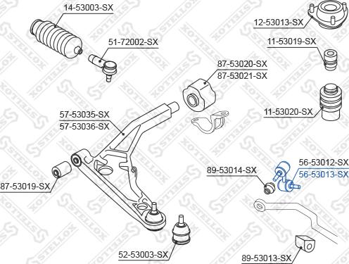 Stellox 56-53013-SX - Тяга / стойка, стабилизатор unicars.by