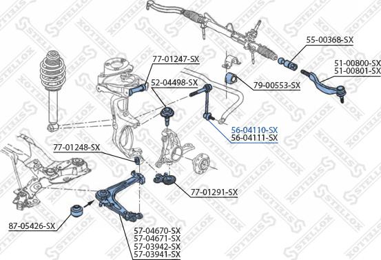 Stellox 56-04110-SX - Тяга / стойка, стабилизатор unicars.by