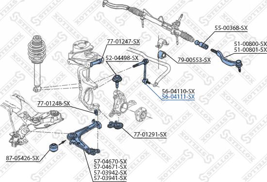 Stellox 56-04111-SX - Тяга / стойка, стабилизатор unicars.by