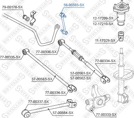 Stellox 56-05593-SX - Тяга / стойка, стабилизатор unicars.by