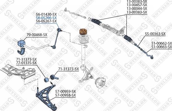 Stellox 56-05266-SX - Тяга / стойка, стабилизатор unicars.by