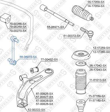 Stellox 56-06970-SX - Тяга / стойка, стабилизатор unicars.by