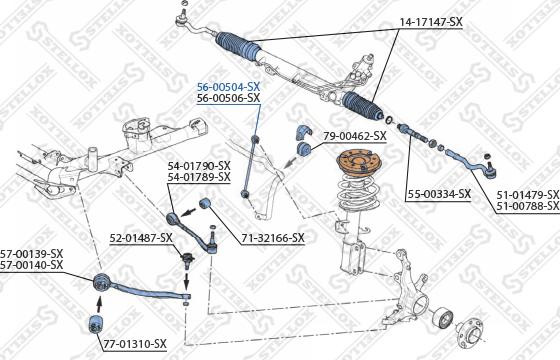 Stellox 56-00504-SX - Тяга / стойка, стабилизатор unicars.by