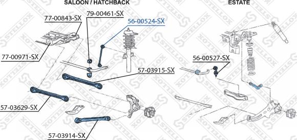 Stellox 56-00524-SX - Тяга / стойка, стабилизатор unicars.by