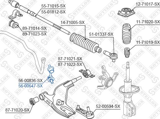 Stellox 56-00647-SX - Тяга / стойка, стабилизатор unicars.by