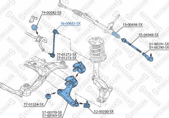 Stellox 56-00631-SX - Тяга / стойка, стабилизатор unicars.by