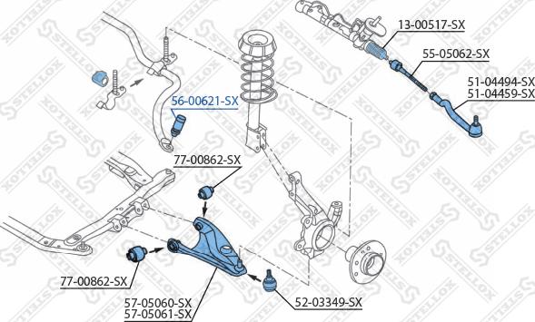 Stellox 56-00621-SX - Тяга / стойка, стабилизатор unicars.by