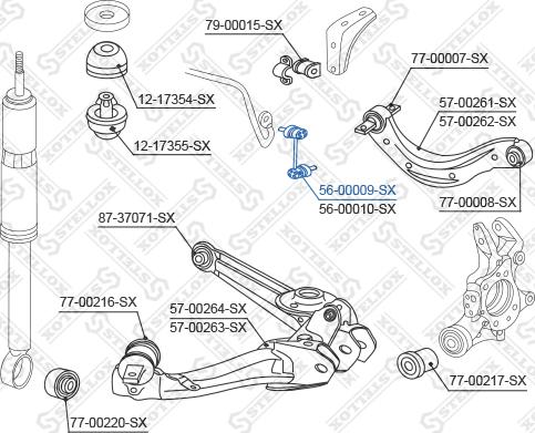 Stellox 56-00009-SX - Тяга / стойка, стабилизатор unicars.by