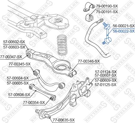 Stellox 56-00022-SX - Тяга / стойка, стабилизатор unicars.by