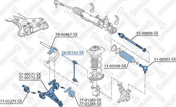 Stellox 56-00162-SX - Тяга / стойка, стабилизатор unicars.by