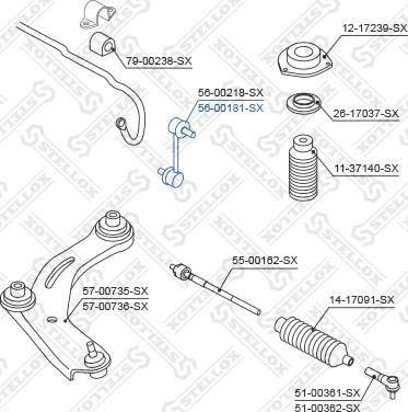 Stellox 56-00181-SX - Тяга / стойка, стабилизатор unicars.by