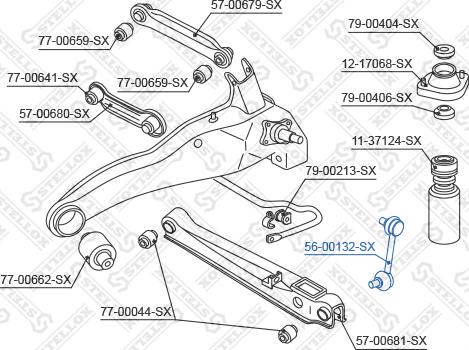 Stellox 56-00132-SX - Тяга / стойка, стабилизатор unicars.by