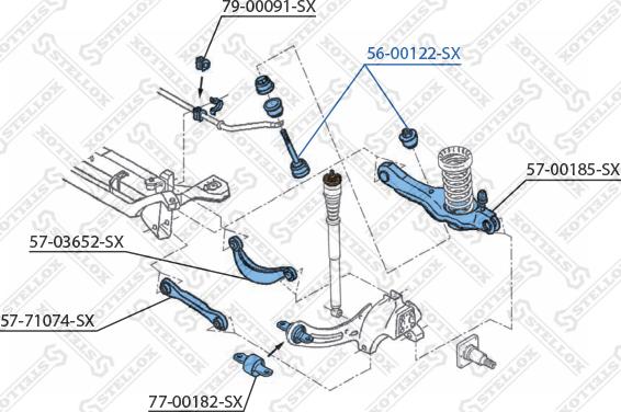 Stellox 56-00122-SX - Тяга / стойка, стабилизатор unicars.by