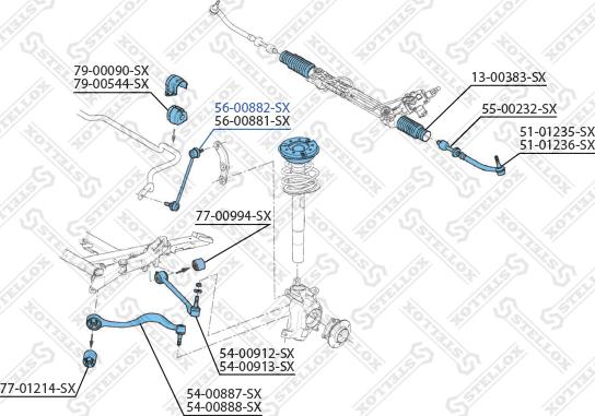 Stellox 56-00882-SX - Тяга / стойка, стабилизатор unicars.by