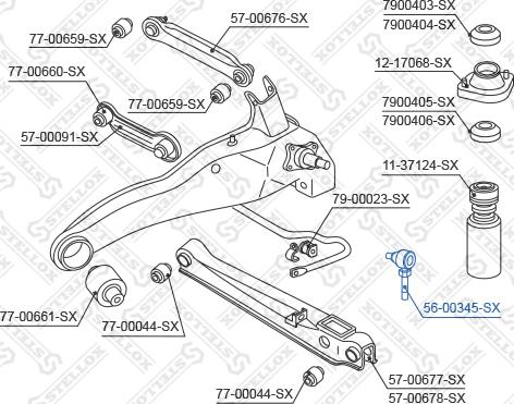 Stellox 56-00345-SX - Тяга / стойка, стабилизатор unicars.by