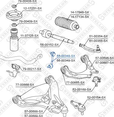 Stellox 56-00348-SX - Тяга / стойка, стабилизатор unicars.by