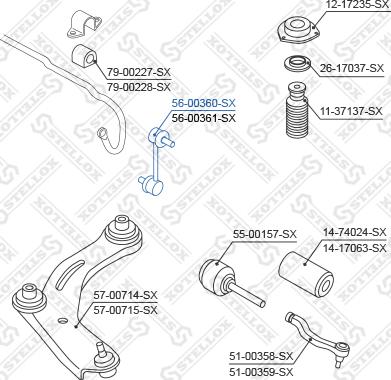 Stellox 56-00360-SX - Тяга / стойка, стабилизатор unicars.by