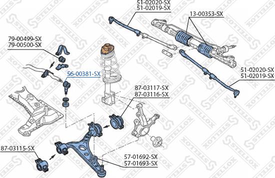 Stellox 56-00381-SX - Тяга / стойка, стабилизатор unicars.by