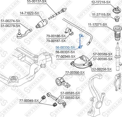 Stellox 56-00330-SX - Тяга / стойка, стабилизатор unicars.by