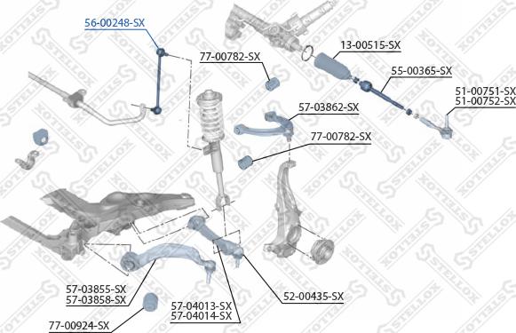 Stellox 56-00248-SX - Тяга / стойка, стабилизатор unicars.by