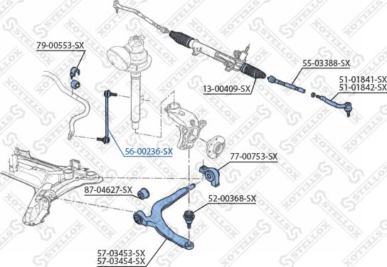 Stellox 56-00236-SX - Тяга / стойка, стабилизатор unicars.by